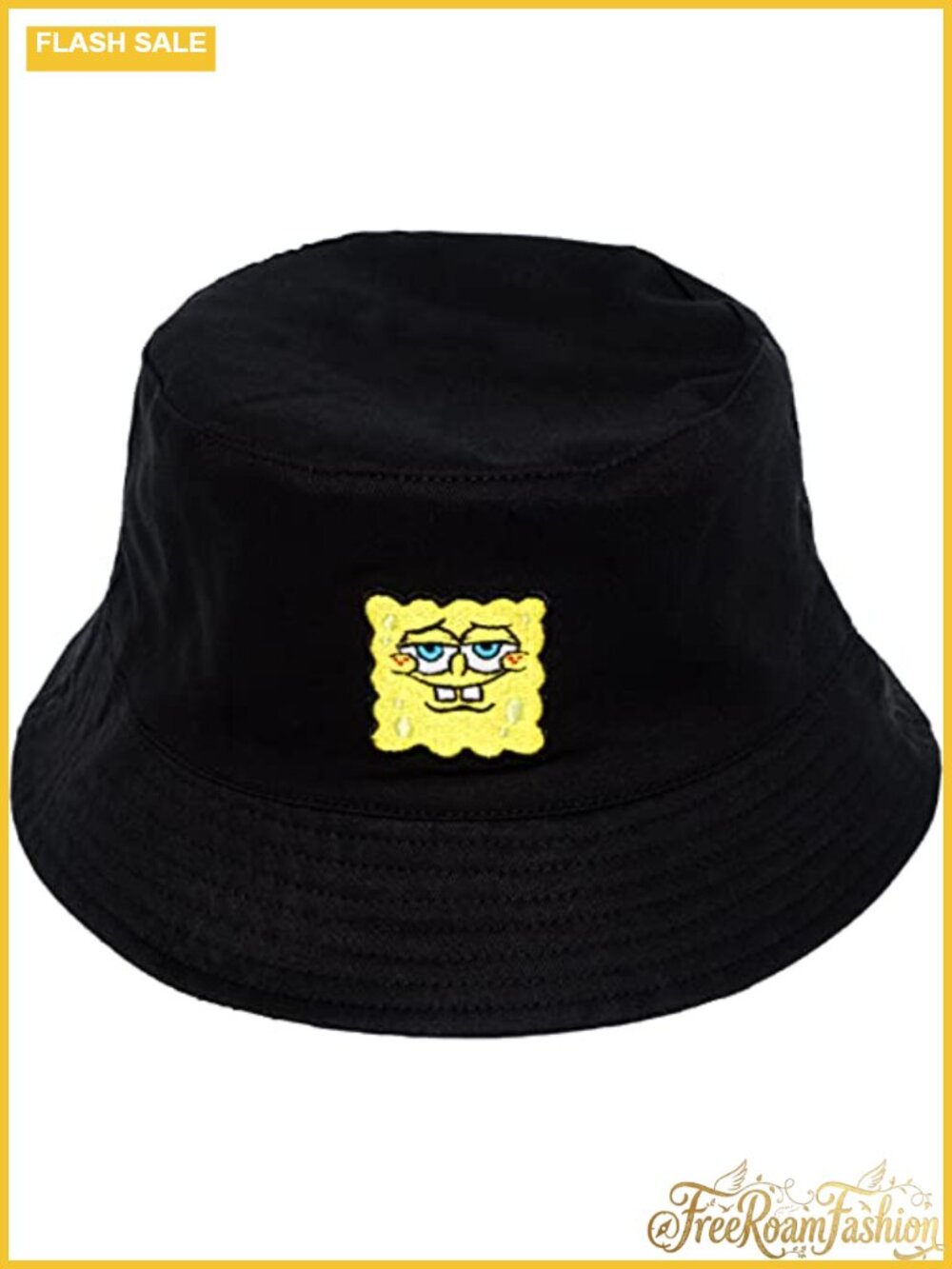 Spongebob Squarepants Reversible Bucket Hat Packable Wide Brim Cotton Sun Cap